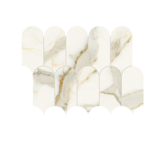 Scultorea | Tessere Arco Calacatta Oro Fino 41,2x30,3 | Keramik Fliesen | Marca Corona