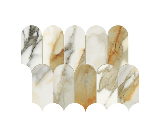 Scultorea | Tessere Arco Calacatta Vena Antica 41,2x30,3 | Baldosas de cerámica | Marca Corona