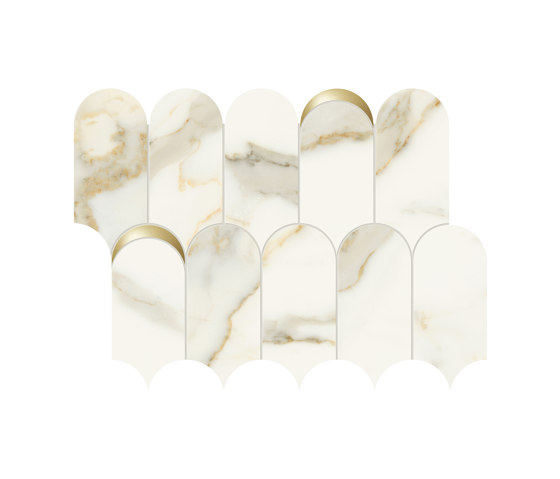 Scultorea | Tessere Arco Oro Calacatta Oro Fino 41,2x30,3 | Baldosas de cerámica | Marca Corona