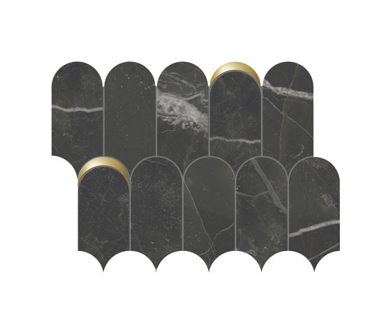 Scultorea | Tessere Arco Oro Dark Diamond 41,2x30,3 | Piastrelle ceramica | Marca Corona