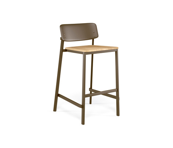 Shine Barstool with teak seat | 253 | Bar stools | EMU Group