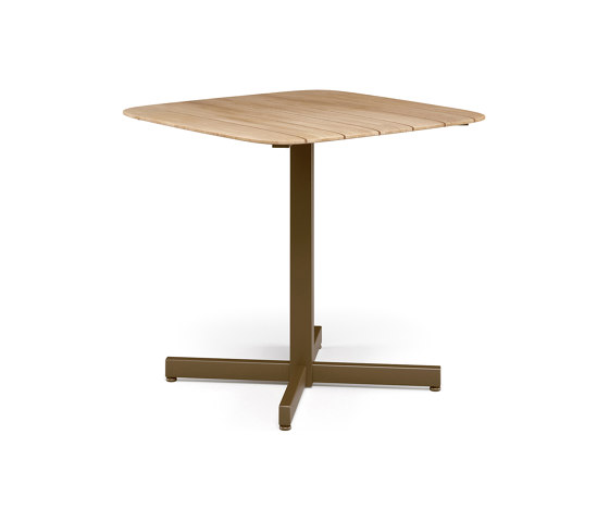Shine 2/4 seats teak top square table | 254+257 | Mesas comedor | EMU Group