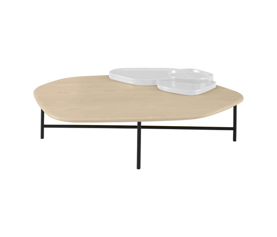 Lewa | Low Table Natural Ash / White Ceramic Large | Coffee tables | Ligne Roset