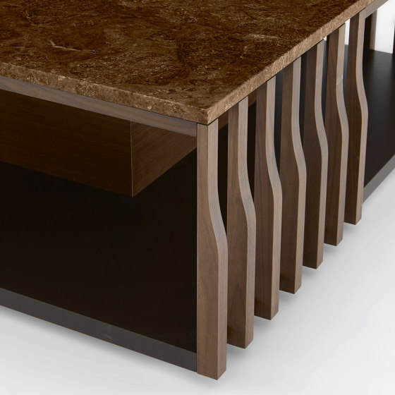 Utopia | Low Table Dark Walnut Corse Marble Top | Coffee tables | Ligne Roset