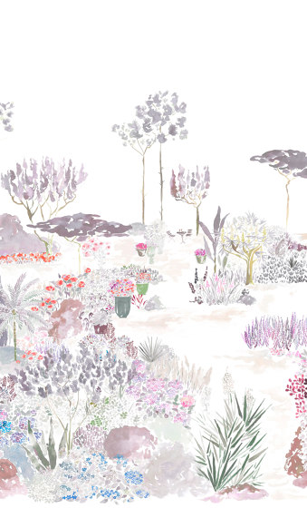Jardin de France Gris Rose | Wall coverings / wallpapers | ISIDORE LEROY