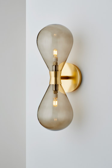 Cintola Wall Twin Light satin gold | Lampade parete | Tom Kirk Lighting