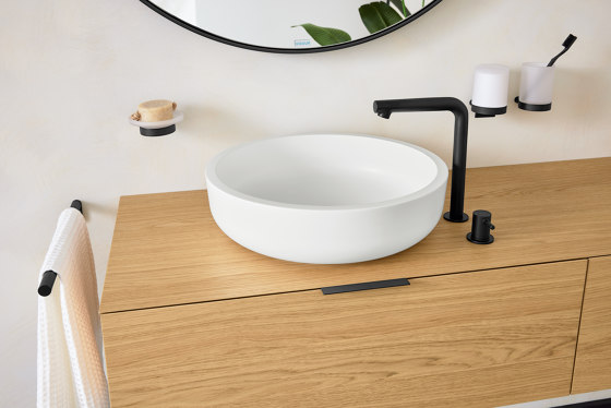Top bowl white 45 cm round solid surface white matt | Lavabos | Vigour