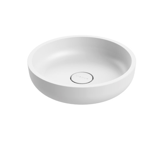 Top bowl white 45 cm round solid surface white matt | Lavabi | Vigour