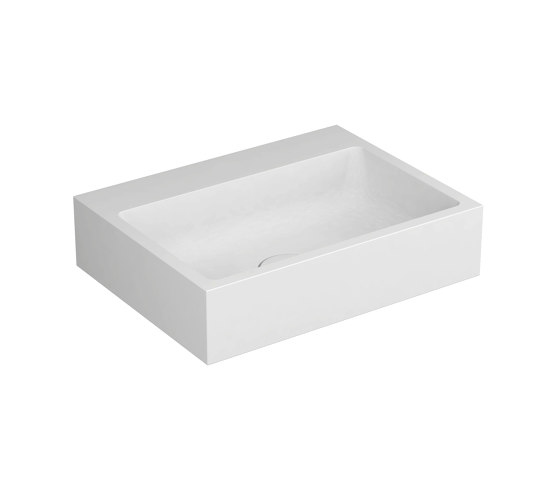 Hand basin white 50 x 38cm without tap hole solid surface white | Wash basins | Vigour