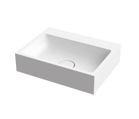 Hand basin white 50 x 38cm without tap hole solid surface white matt | Lavabos | Vigour