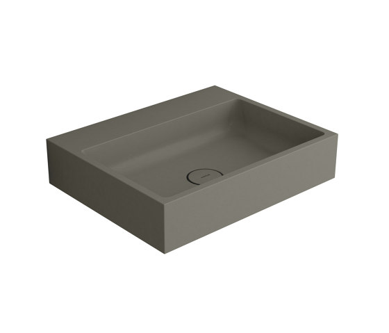 Washbasin white 80 x 48 cm solid surface concrete | Wash basins | Vigour