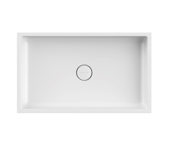 Washbasin white 80 x 48 cm without tap hole solid surface white matt | Lavabos | Vigour