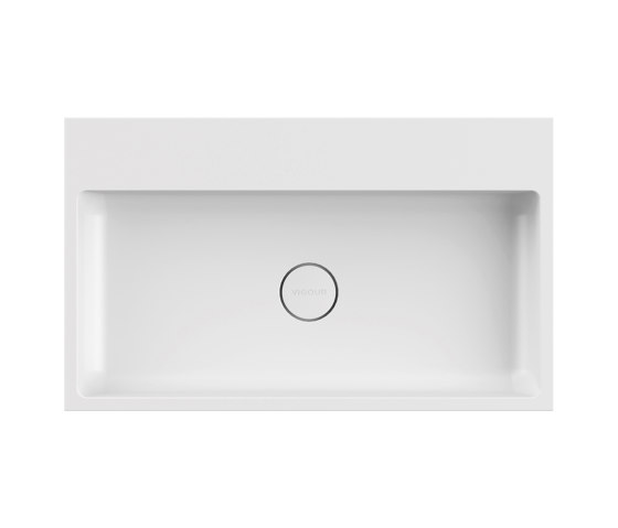 Washbasin white 80 x 48cm without tap hole solid surface white matt | Lavabi | Vigour