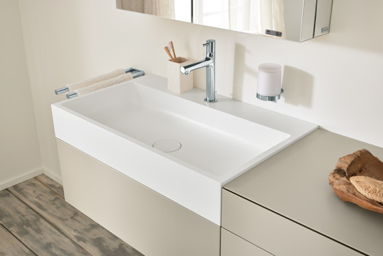 Washbasin white 80 x 48 cm solid surface white matt | Wash basins | Vigour