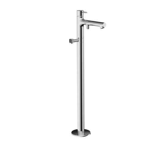 Free-standing bath tap white with chrome-plated diverter | Robinetterie pour baignoire | Vigour