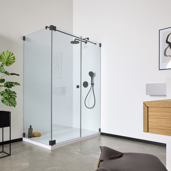 Shower tray solid surface white 100 x 100 cm matt white anti-slip with drain cover | Platos de ducha | Vigour