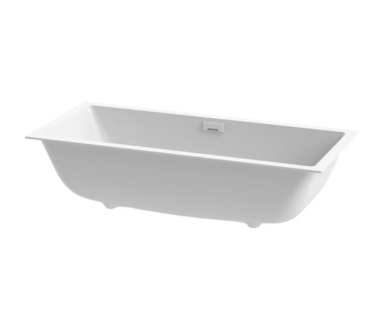 Fitted bath in solid surface white 180 x 80 cm matt white with cascade spout | Vasche | Vigour