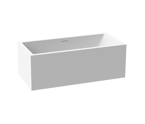 Back-to-wall bath solid surface white 170 x 80 cm 2-sided with slotted overflow matt white | Bañeras | Vigour