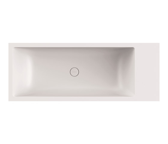 Back-to-wall bath solid surface white 170 x 80 cm 2-sided left matt white with shelf | Vasche | Vigour