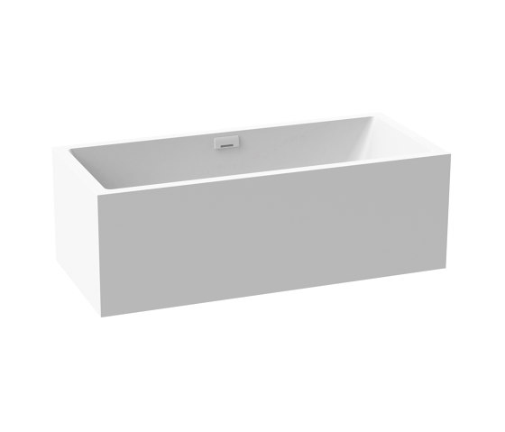 Back-to-wall bath solid surface white 180 x 80 cm 2-sided right with spout matt white | Bathtubs | Vigour