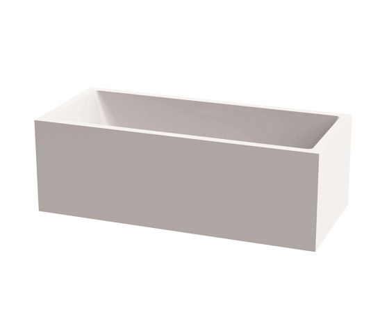Back-to-wall bath solid surface white 180 x 80 cm 3-sided matt white | Baignoires | Vigour
