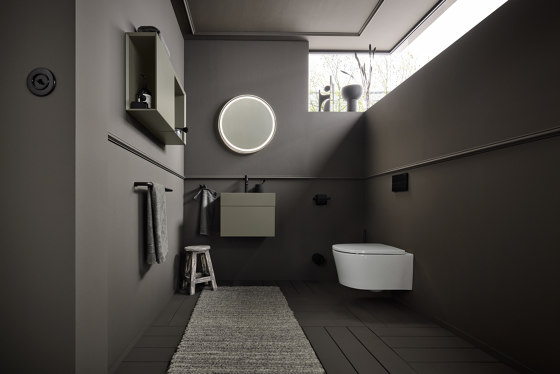 White wall-hung toilet set PowerFLUSH rimless with concealed mount, toilet seat with soft-closing mechanism white | Inodoros | Vigour