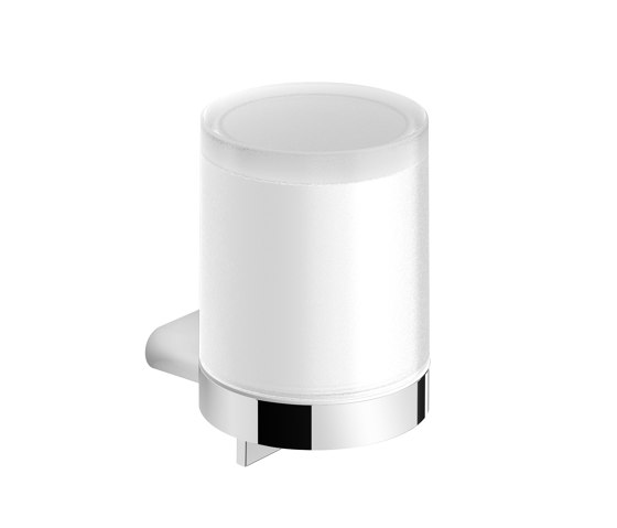 Liquid soap dispenser white with satin-finished glass operated from the bottom chrome-plated | Portasapone liquido | Vigour