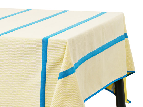 Equipe | Tablecloth, square, yellow / white | Accesorios de mesa | Magazin®