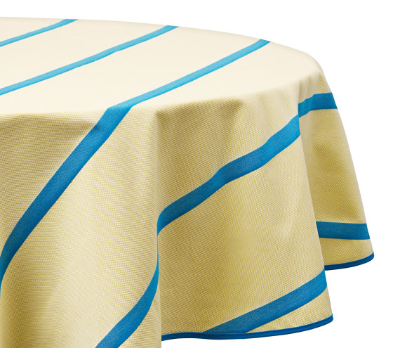 Equipe | Tablecloth, round, yellow / white | Accessoires de table | Magazin®