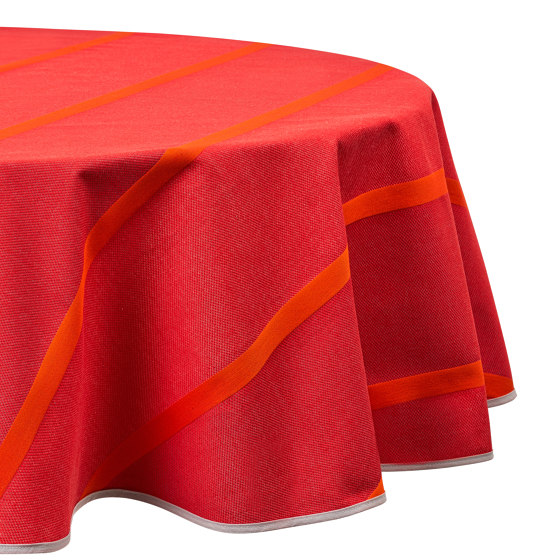 Equipe | Tablecloth, round, red / light red | Accesorios de mesa | Magazin®