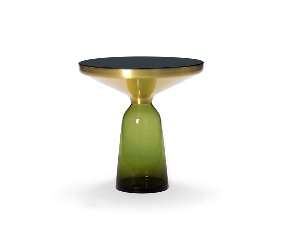 Bell Side Table brass-glass-olive | Tables d'appoint | ClassiCon