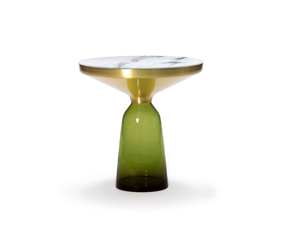 Bell Side Table brass-marble-olive | Side tables | ClassiCon
