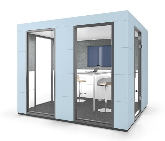 Conference Unit | Light Blue | Soundproofing room-in-room systems | OFFICEBRICKS