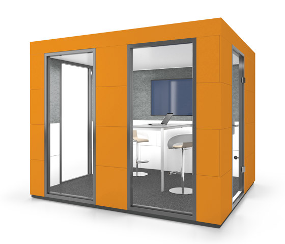 Conference Unit | Orange | Soundproofing room-in-room systems | OFFICEBRICKS