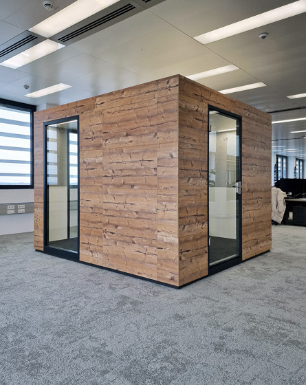 Conference Unit | Sunset Orange | Soundproofing room-in-room systems | OFFICEBRICKS