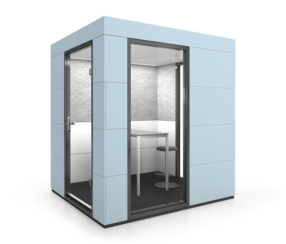 Meeting Unit | Light Blue | Soundproofing room-in-room systems | OFFICEBRICKS