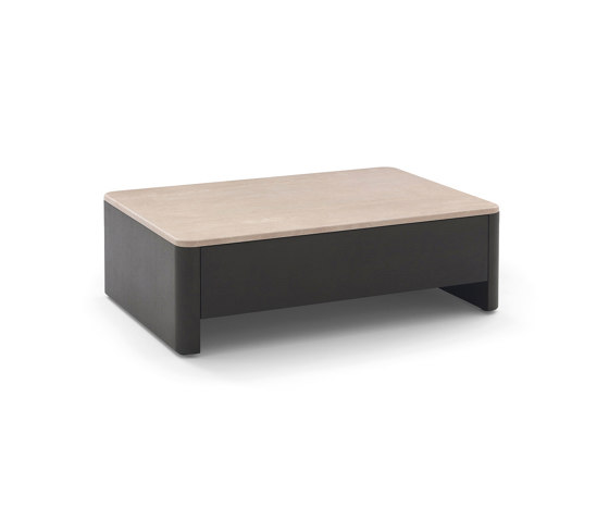 Tokio Small table with drawer 106x74 - Version with Travertino romano Top | Mesas de centro | ARFLEX