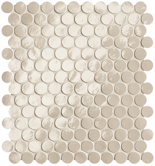 Glim Avorio Round Mosaico Brillante 29,5X35 | Ceramic tiles | Fap Ceramiche