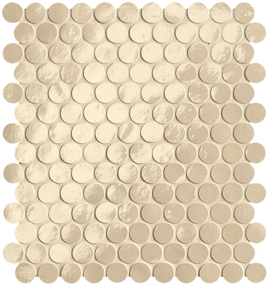 Glim Beige Round Mosaico Brillante 29,5X35 | Ceramic tiles | Fap Ceramiche