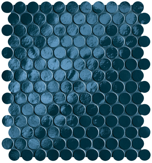 Glim Blu Navy Round Mosaico Brillante 29,5X35 | Carrelage céramique | Fap Ceramiche