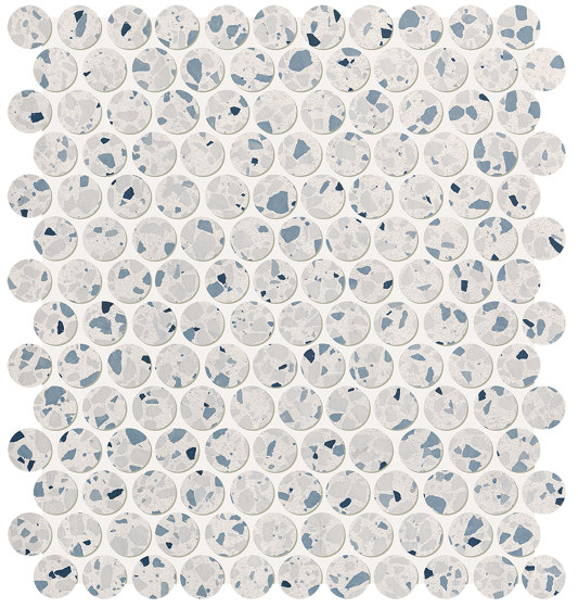 Glim Gemme Azzurro Round Mosaico Matt 29,5X35 | Baldosas de cerámica | Fap Ceramiche
