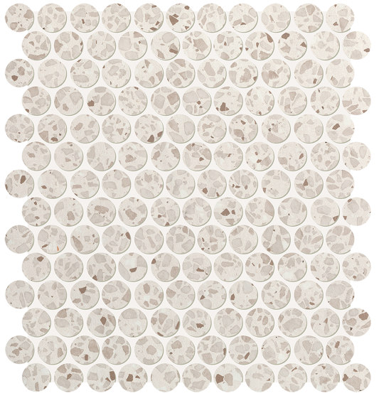 Glim Gemme Bianco Round Mosaico Matt 29,5X35 | Carrelage céramique | Fap Ceramiche