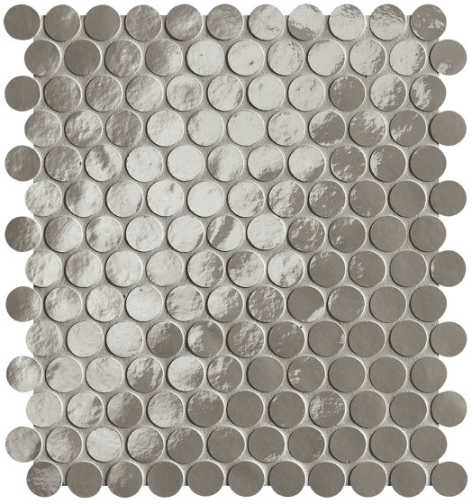 Glim Grigio Fumo Round Mosaico Brillante 29,5X35 | Ceramic tiles | Fap Ceramiche