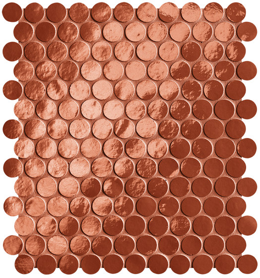Glim Rosso Cuore Round Mosaico Brillante 29,5X35 | Piastrelle ceramica | Fap Ceramiche
