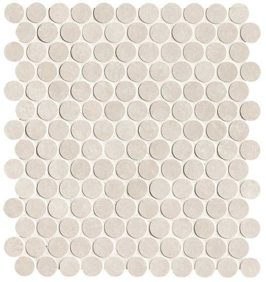 Nobu White Gres Round Mosaico Matt 29,5X35 | Carrelage céramique | Fap Ceramiche