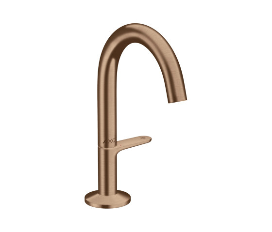 AXOR One Basin mixer Select 140 with push-open waste set | Brushed Red Gold | Wash basin taps | AXOR