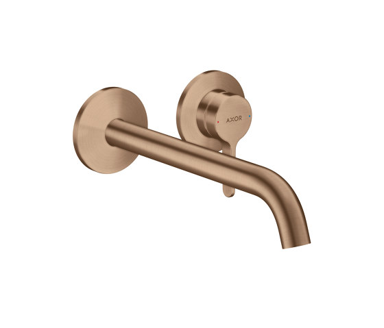 AXOR One Single lever basin mixer for concealed installation wall-mounted with lever handle and spout 220 mm | Brushed Red Gold | Wash basin taps | AXOR