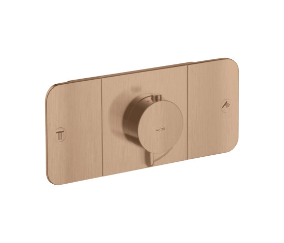 AXOR One Módulo de termostato empotrado para 2 funciones | Color oro rojo cepillado | Grifería para duchas | AXOR