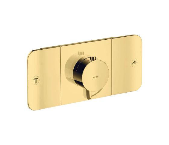 AXOR One Thermostatmodul Unterputz für 2 Verbraucher | Polished Gold Optic | Duscharmaturen | AXOR
