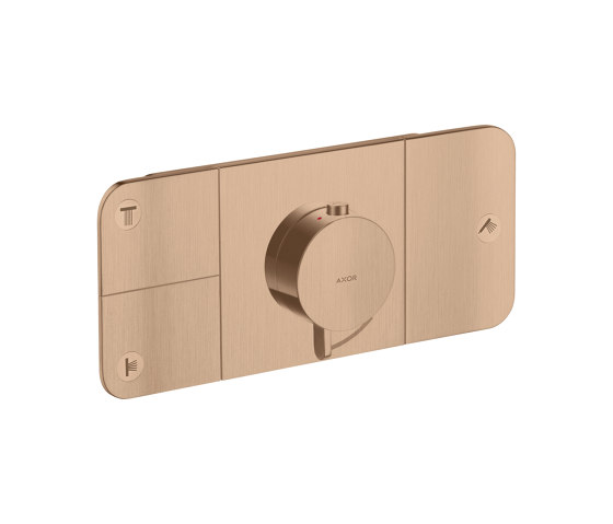 AXOR One Thermostatmodul Unterputz für 3 Verbraucher | Brushed Red Gold | Duscharmaturen | AXOR